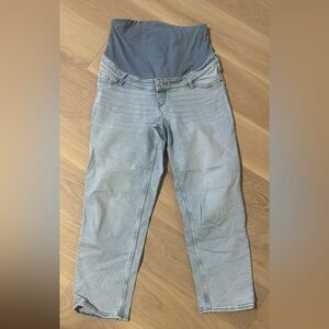 H&M Women's Maternity Straight Leg Jeans - Light Blue size small